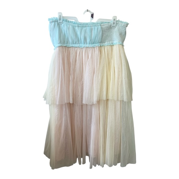 Anthropologie Pernille Rosenkilde Strapless Pastel Tulle Dress Large NWOT - Picture 6 of 10